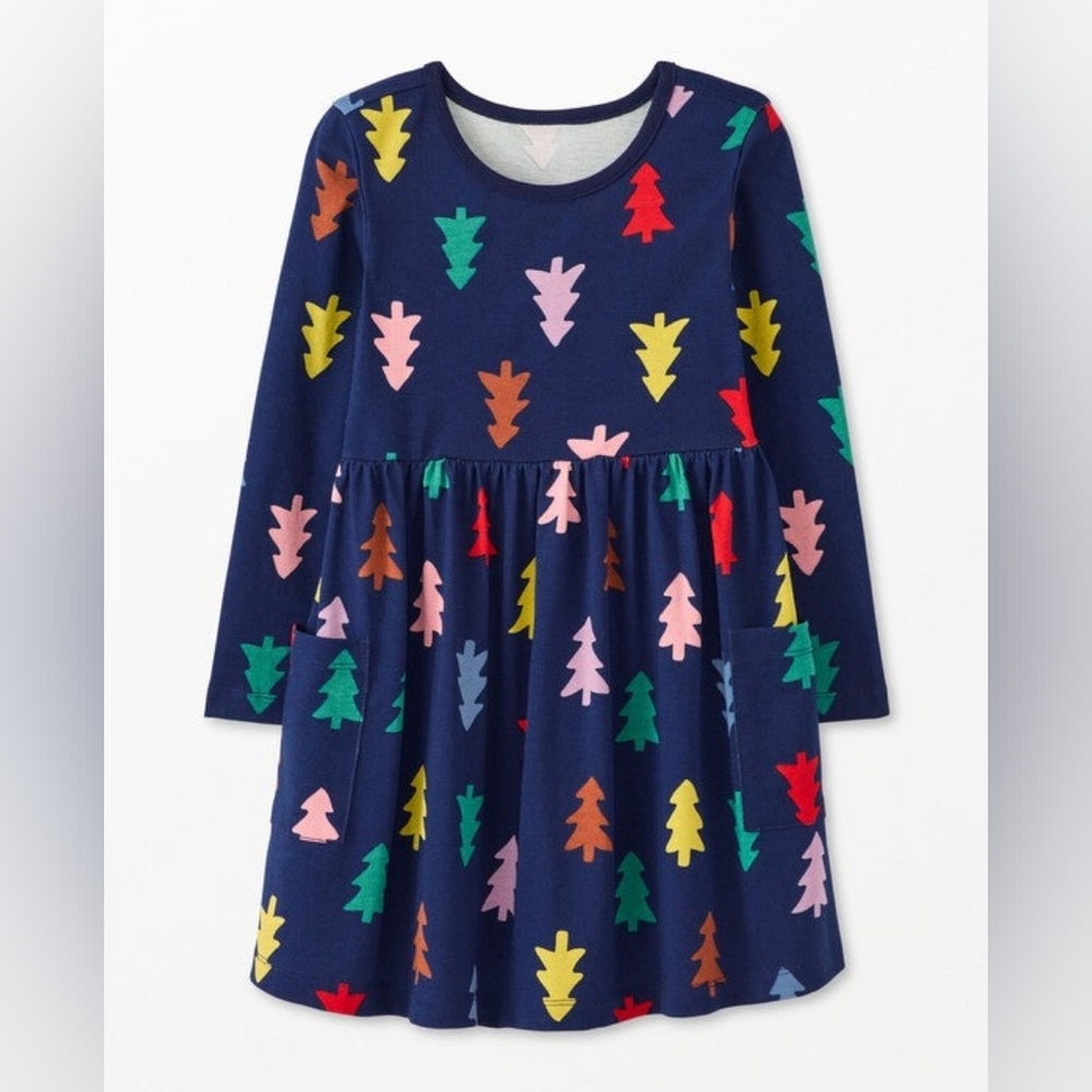 Hanna Andersson Rainbow Pine Tree Dress, Size 4 (100 cm)
